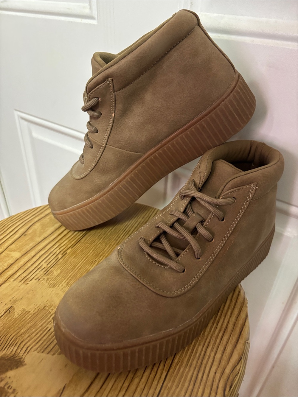 Brash Women's Brown High-Top Platform Sneakers